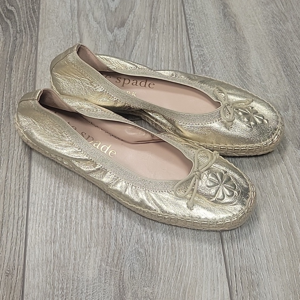 Kate Spade New York Size 6 Pale Gold Clubhouse Espadrille NWT